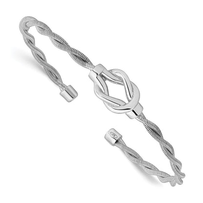 Sterlingsilber Rhodiniert Gedreht Manschette Armreif