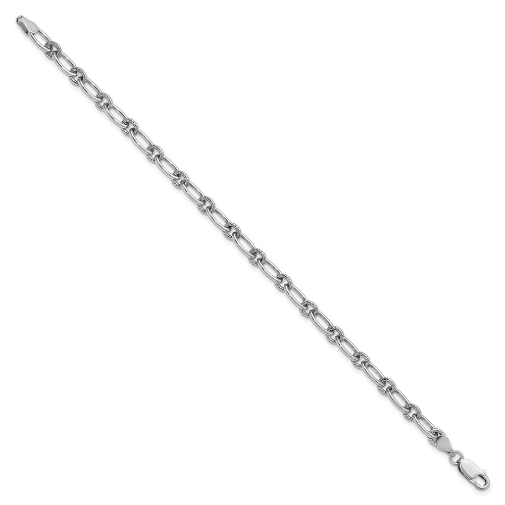 Sterlingsilber Rhodiniert Strukturiert Fantasieglieder Armband