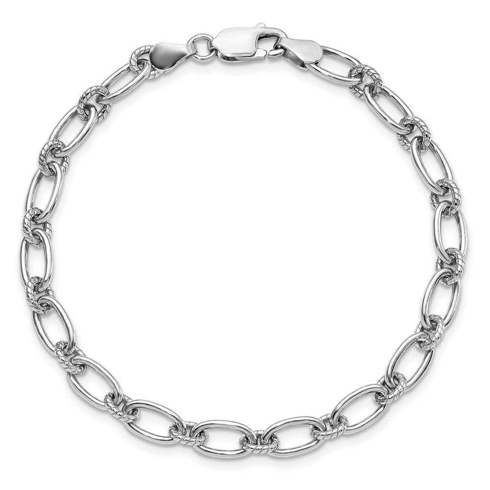 Sterlingsilber Rhodiniert Strukturiert Fantasieglieder Armband