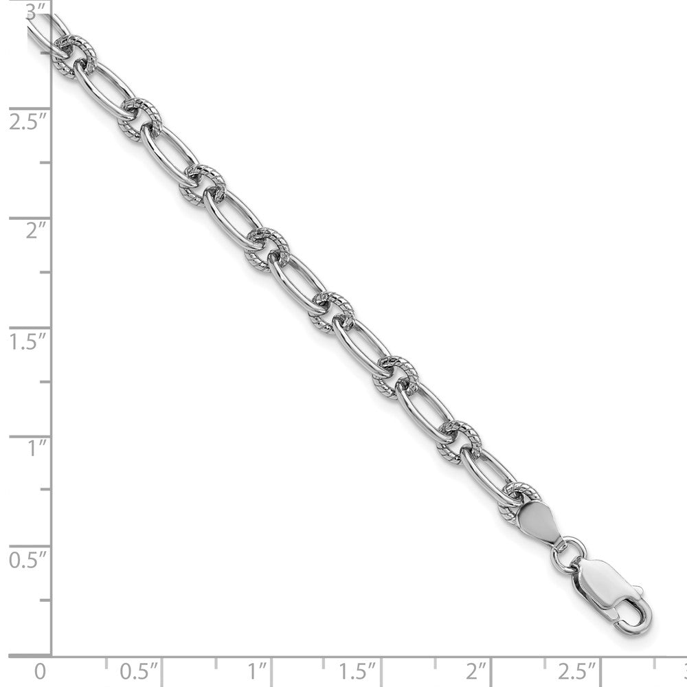 Sterlingsilber Rhodiniert Strukturiert Fantasieglieder Armband