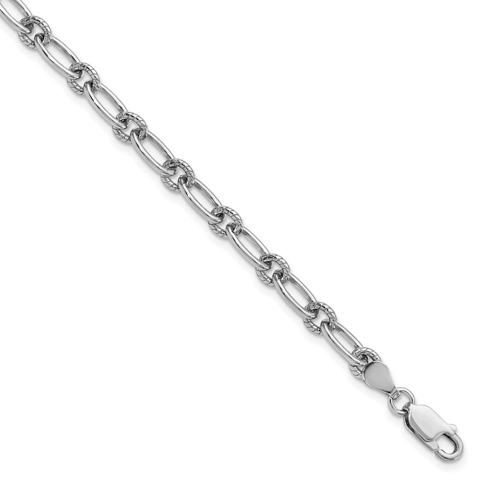 Sterlingsilber Rhodiniert Strukturiert Fantasieglieder Armband