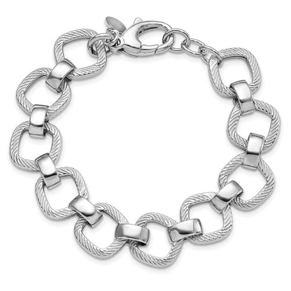 Sterlingsilber Rhodiniert Poliert Texture W.5 Zoll Verlängerung Armband