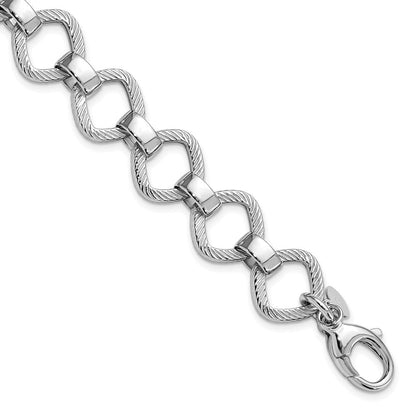 Sterlingsilber Rhodiniert Poliert Texture W.5 Zoll Verlängerung Armband