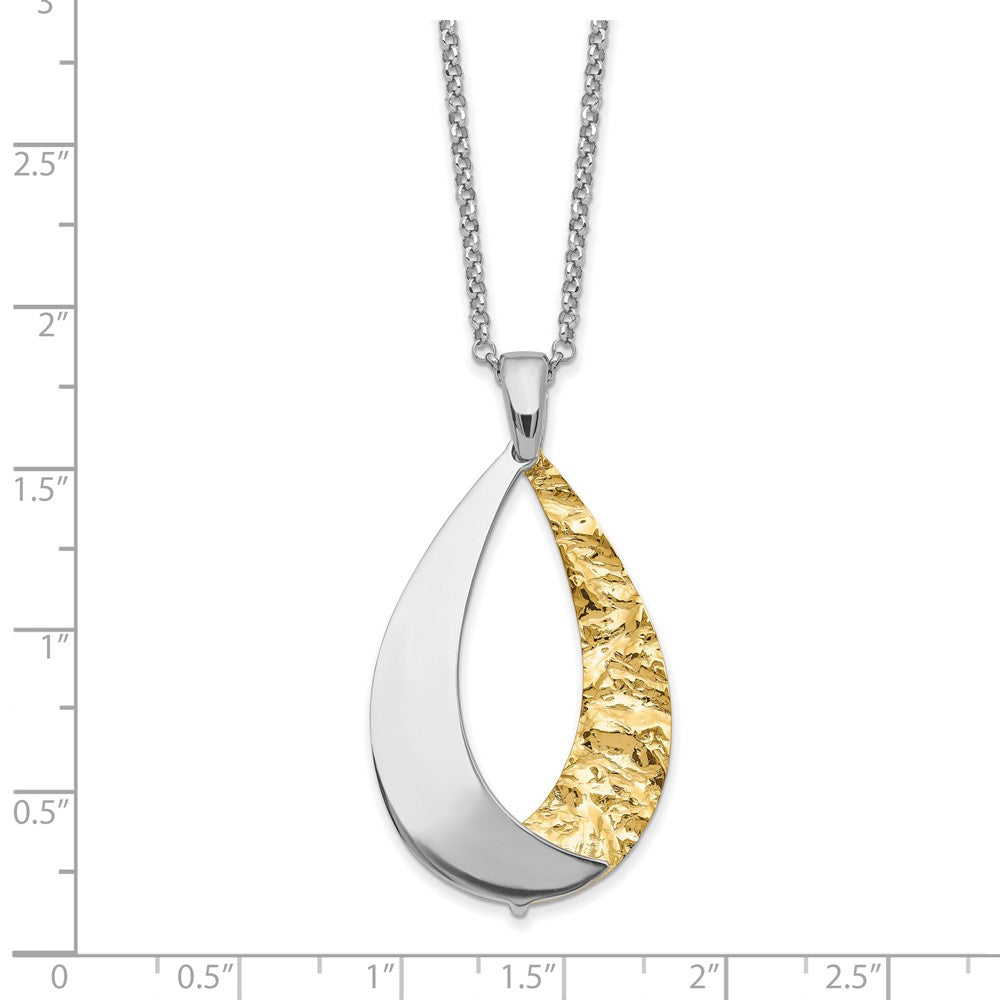 Vergoldet Sterlingsilber Rhodiniert Platte Diamantiert 18 Zoll Plus 1 Zoll Verlängerung Halskette
