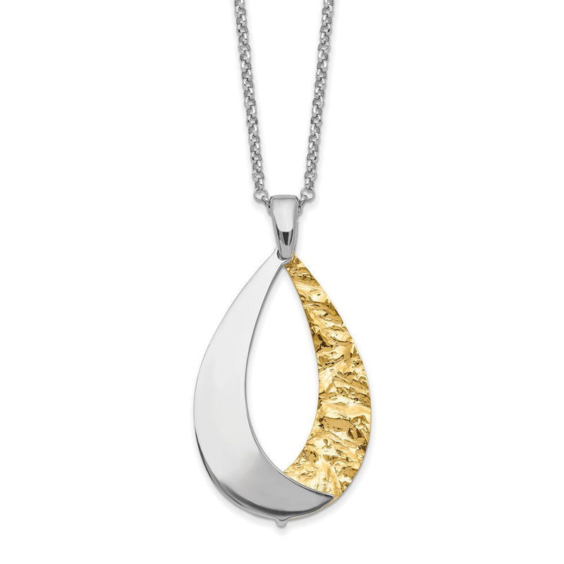 Vergoldet Sterlingsilber Rhodiniert Platte Diamantiert 18 Zoll Plus 1 Zoll Verlängerung Halskette