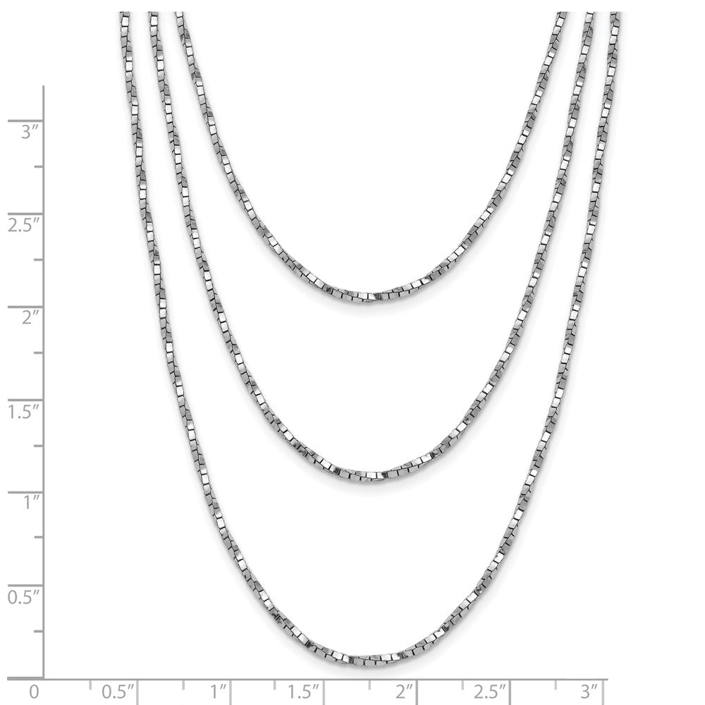 Sterlingsilber Rhodiniert Pl Multi Layer Gedreht Venezianer 2 in Verlängerung. Halskette
