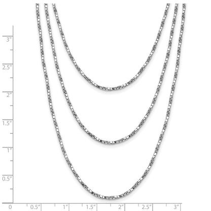 Sterlingsilber Rhodiniert Pl Multi Layer Gedreht Venezianer 2 in Verlängerung. Halskette