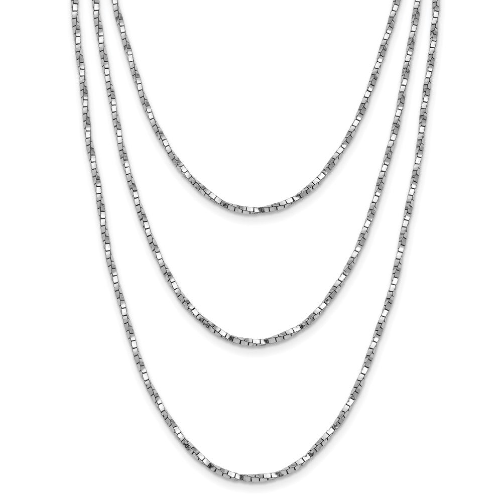 Sterlingsilber Rhodiniert Pl Multi Layer Gedreht Venezianer 2 in Verlängerung. Halskette