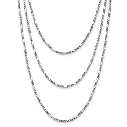 Sterlingsilber Rhodiniert Pl Multi Layer Gedreht Venezianer 2 in Verlängerung. Halskette