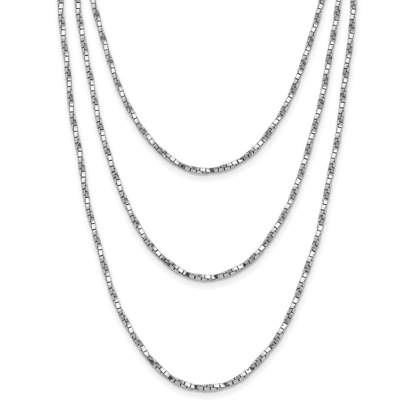 Sterlingsilber Rhodiniert Pl Multi Layer Gedreht Venezianer 2 in Verlängerung. Halskette