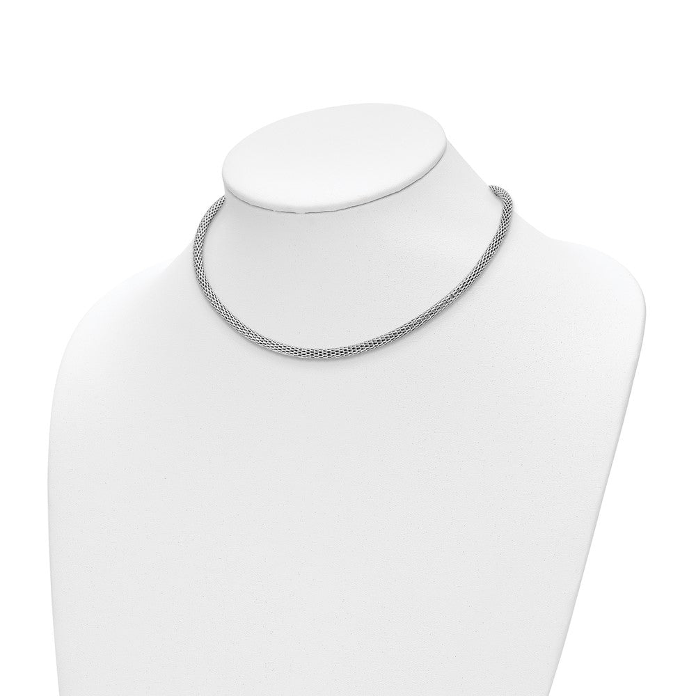 Sterlingsilber Rhodiniert mit 2 Zoll Verlängerung Choker Halskette