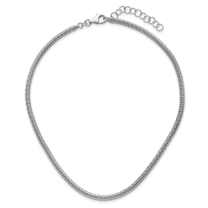 Sterlingsilber Rhodiniert mit 2 Zoll Verlängerung Choker Halskette