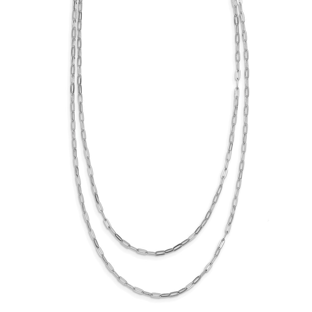 Sterlingsilber Rhodiniert Multi Strang mit 2 Zoll Verlängerung. Halskette
