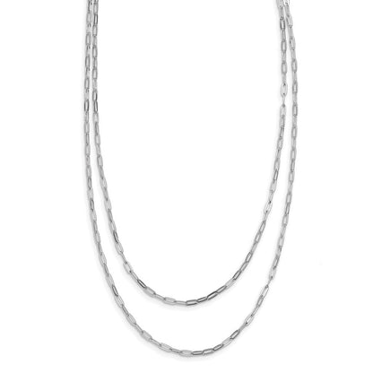 Sterlingsilber Rhodiniert Multi Strang mit 2 Zoll Verlängerung. Halskette