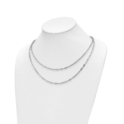 Sterlingsilber Rhodiniert Multi Strang mit 2 Zoll Verlängerung. Halskette