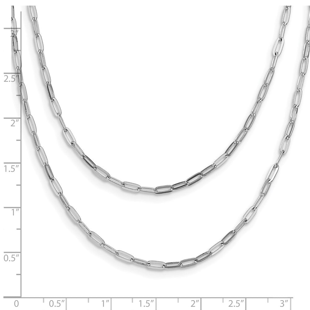 Sterlingsilber Rhodiniert Multi Strang mit 2 Zoll Verlängerung. Halskette