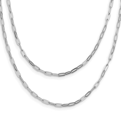 Sterlingsilber Rhodiniert Multi Strang mit 2 Zoll Verlängerung. Halskette