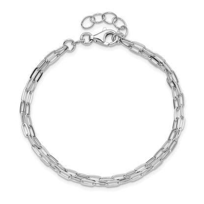 Sterlingsilber Rhodiniert Multi Strang mit 1 Zoll Armband