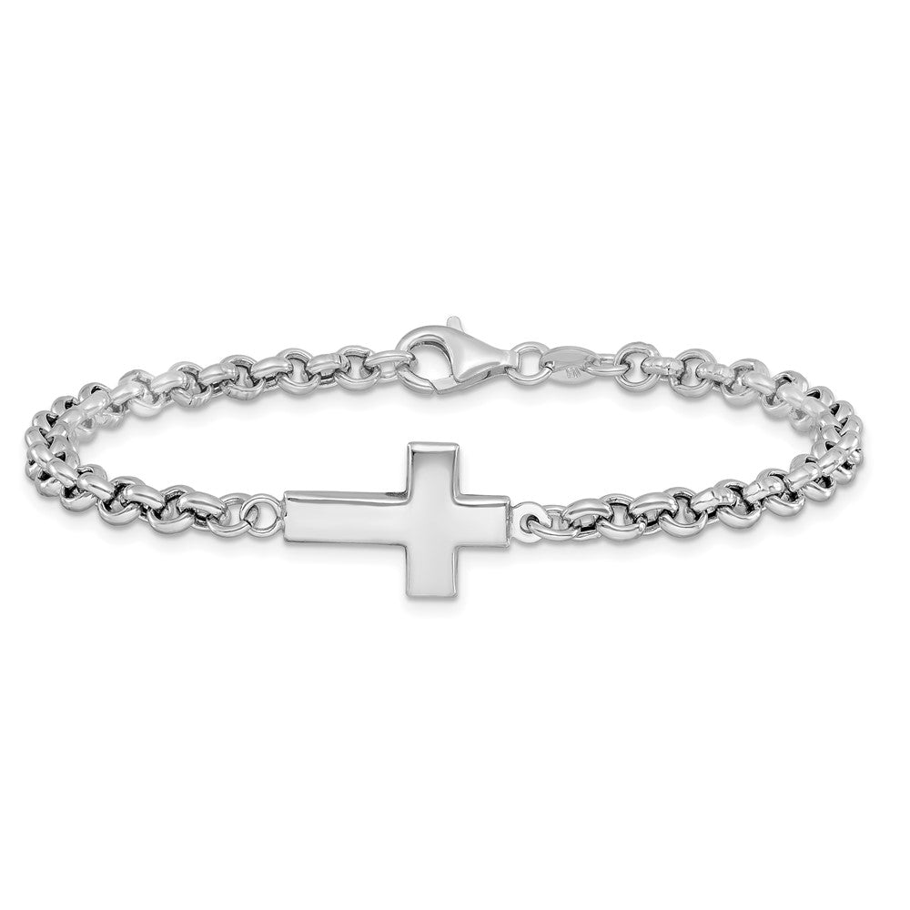 Sterlingsilber Rhodiniert Kreuz Erbs Armband