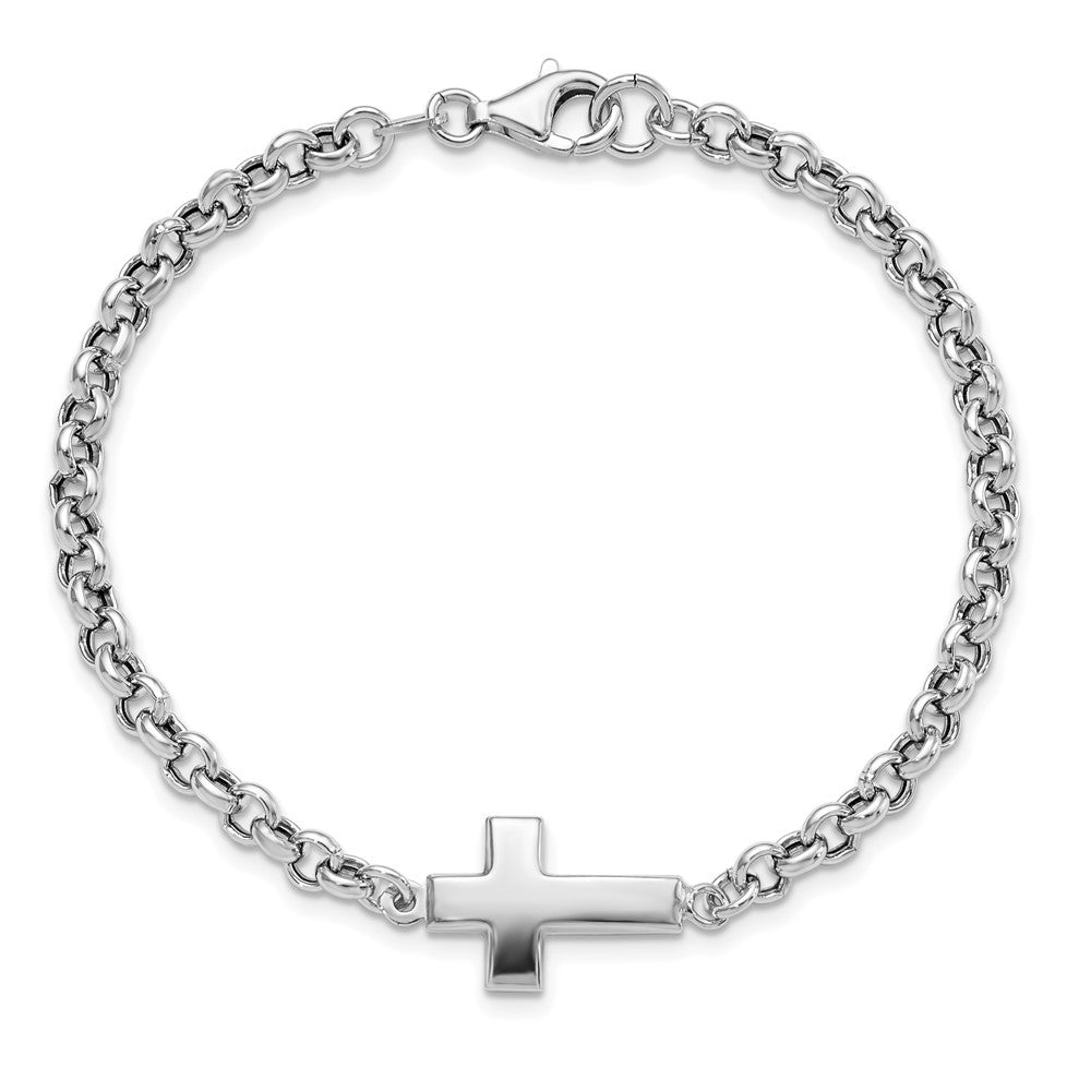 Sterlingsilber Rhodiniert Kreuz Erbs Armband