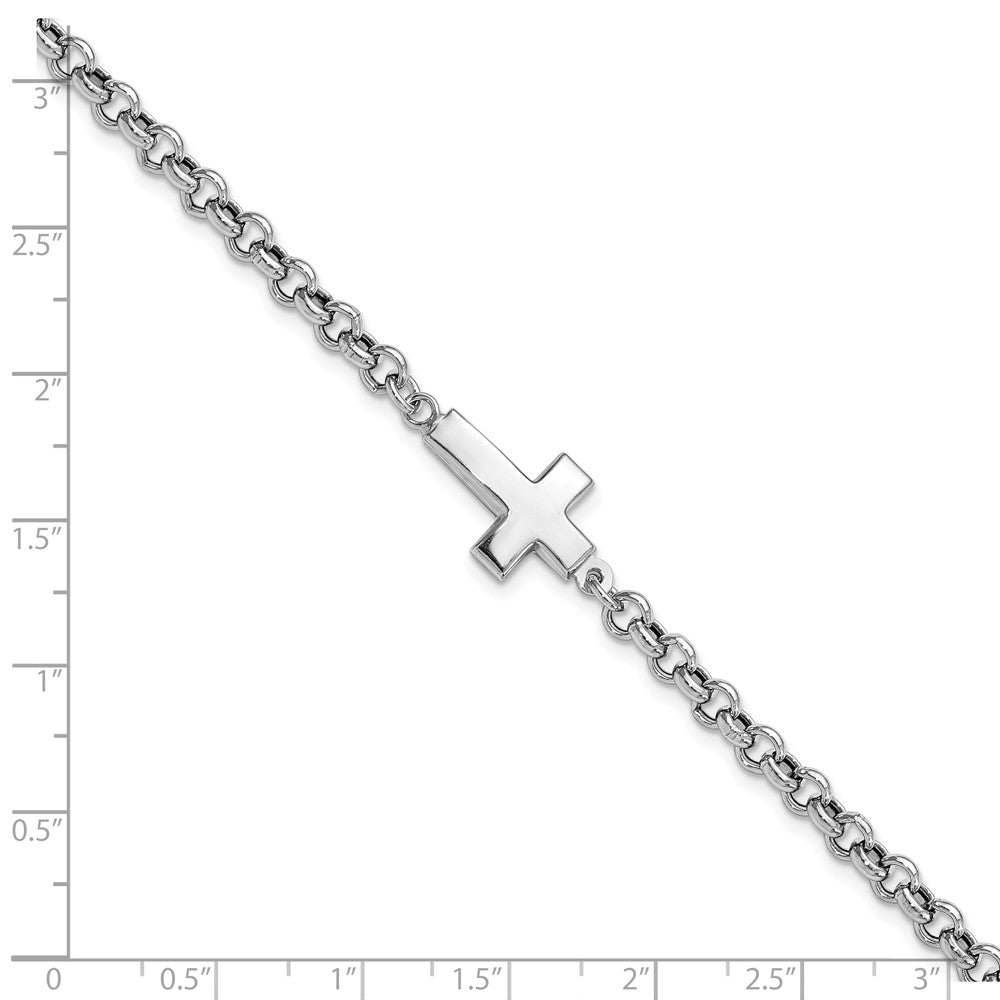 Sterlingsilber Rhodiniert Kreuz Erbs Armband