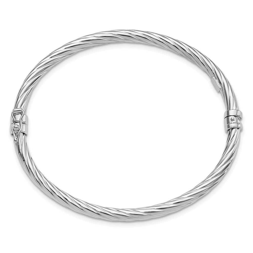 Sterlingsilber Rhodiniert Gedreht Armreif