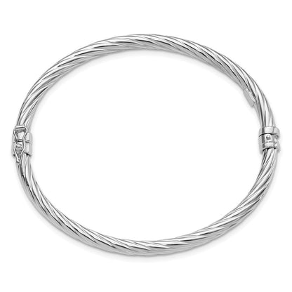 Sterlingsilber Rhodiniert Gedreht Armreif