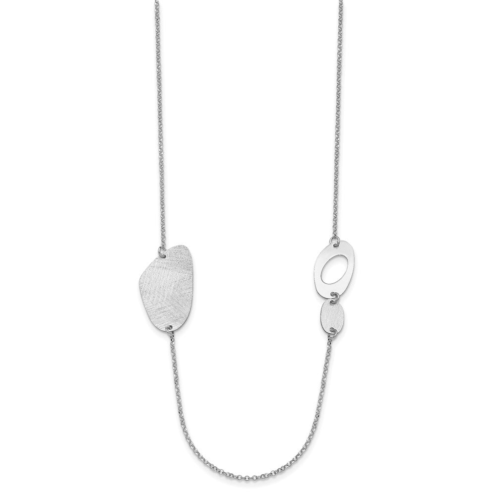 Sterlingsilber Radiant Essence Rhodiniert Gebürstet Halskette
