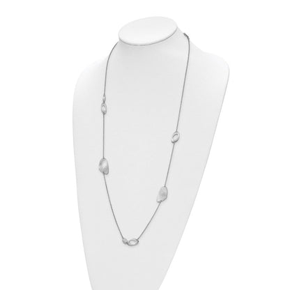 Sterlingsilber Radiant Essence Rhodiniert Gebürstet Halskette