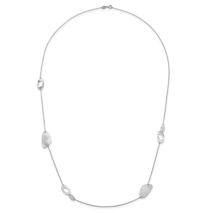Sterlingsilber Radiant Essence Rhodiniert Gebürstet Halskette