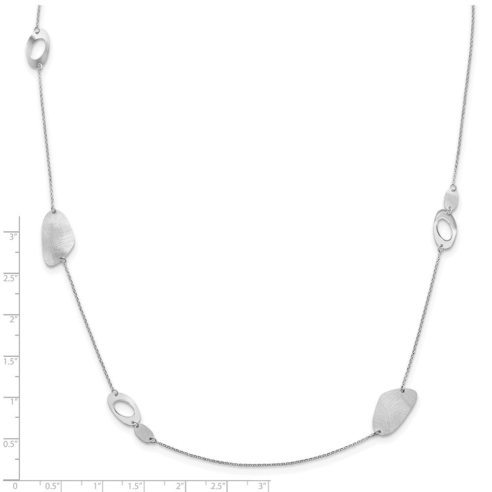 Sterlingsilber Radiant Essence Rhodiniert Gebürstet Halskette
