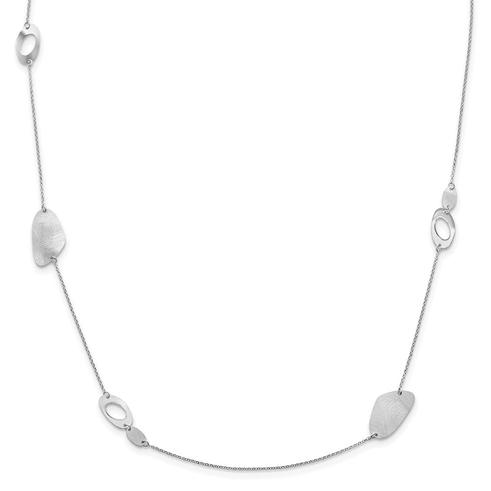 Sterlingsilber Radiant Essence Rhodiniert Gebürstet Halskette