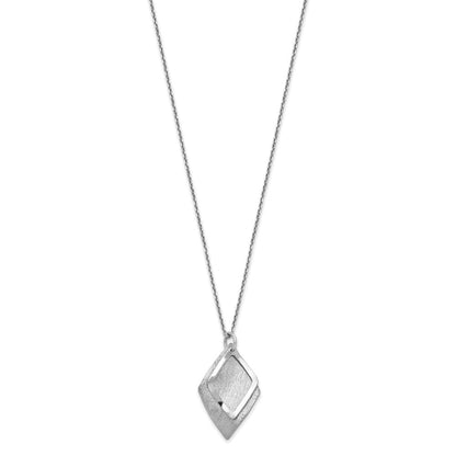 Sterlingsilber Radiant Essence Ss Rhodiniert Gebürstet mit 1.5 Zoll Verlängerung. Halskette