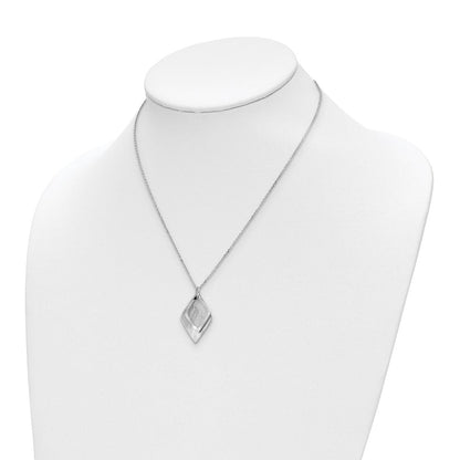Sterlingsilber Radiant Essence Ss Rhodiniert Gebürstet mit 1.5 Zoll Verlängerung. Halskette