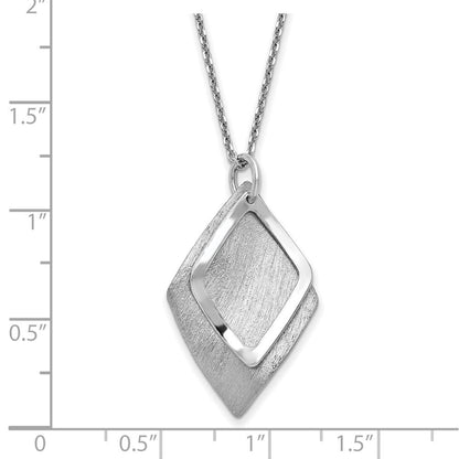 Sterlingsilber Radiant Essence Ss Rhodiniert Gebürstet mit 1.5 Zoll Verlängerung. Halskette