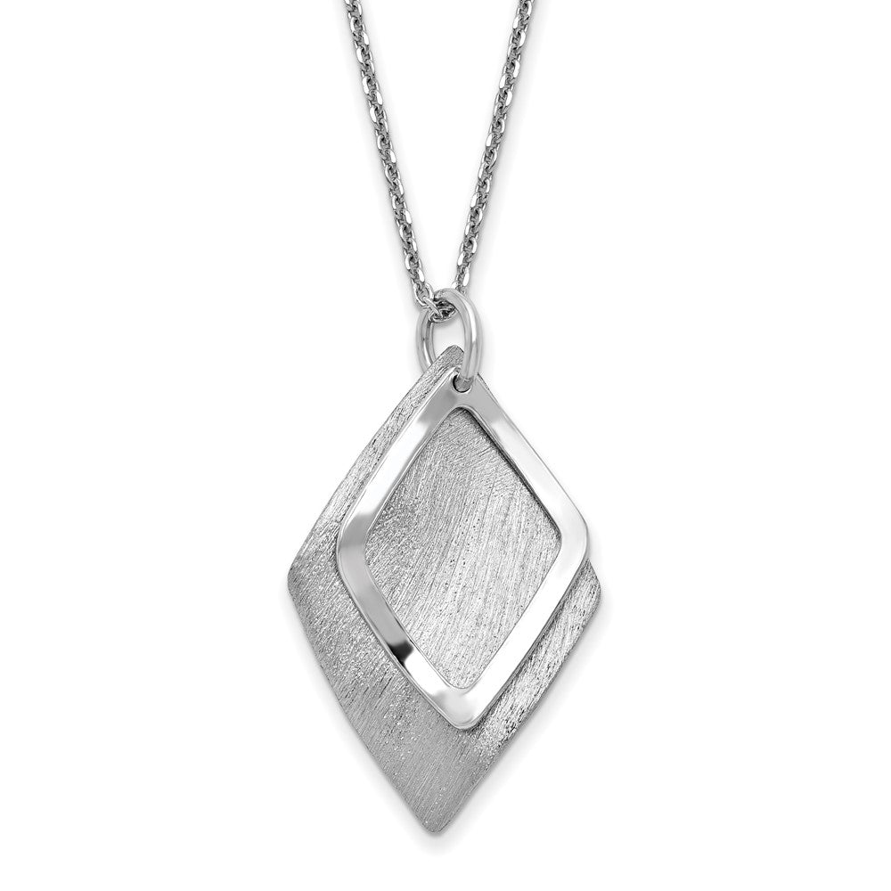 Sterlingsilber Radiant Essence Ss Rhodiniert Gebürstet mit 1.5 Zoll Verlängerung. Halskette