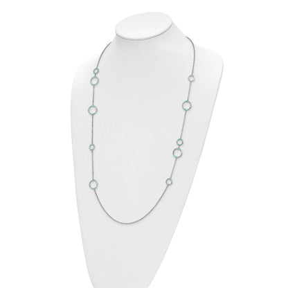 Sterlingsilber Rhodiniert Aqua Emailliert Halskette