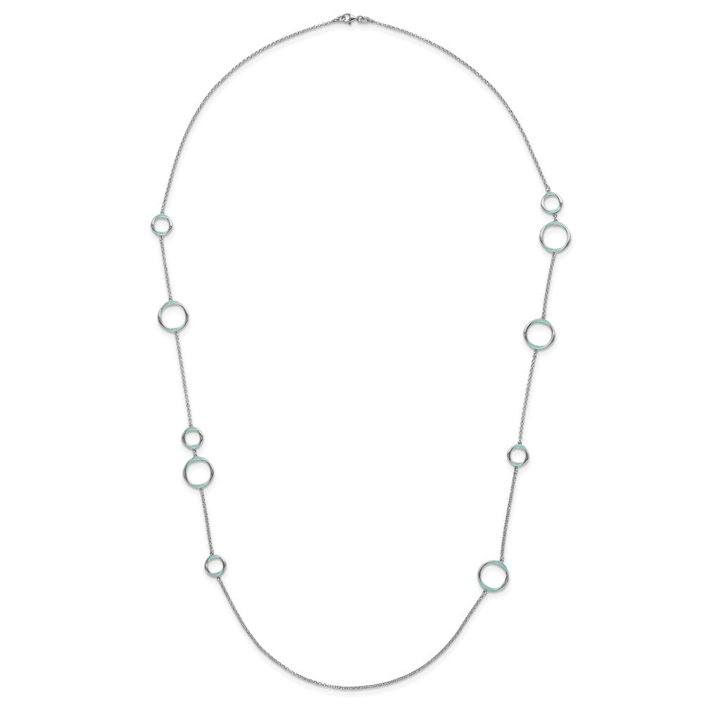 Sterlingsilber Rhodiniert Aqua Emailliert Halskette