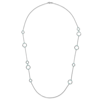 Sterlingsilber Rhodiniert Aqua Emailliert Halskette