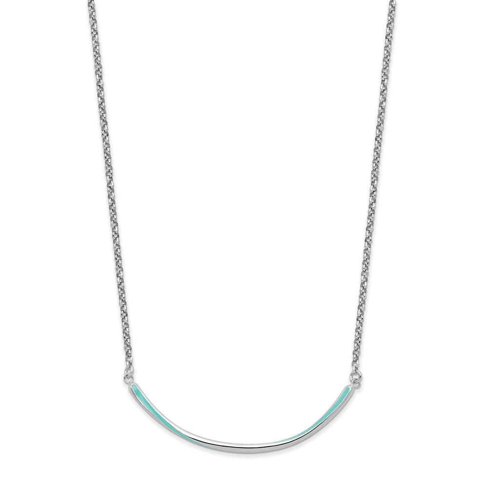 Sterlingsilber Rhodium Pl Aqua Emailliert 1.5 Zoll Verlängerung. Halskette