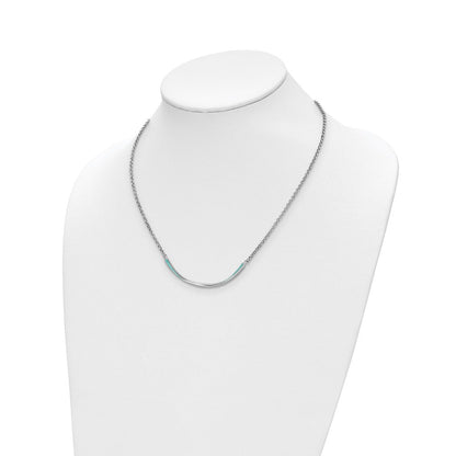 Sterlingsilber Rhodium Pl Aqua Emailliert 1.5 Zoll Verlängerung. Halskette