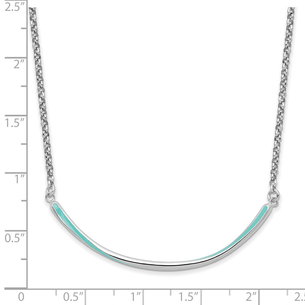 Sterlingsilber Rhodium Pl Aqua Emailliert 1.5 Zoll Verlängerung. Halskette