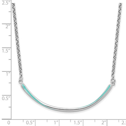 Sterlingsilber Rhodium Pl Aqua Emailliert 1.5 Zoll Verlängerung. Halskette
