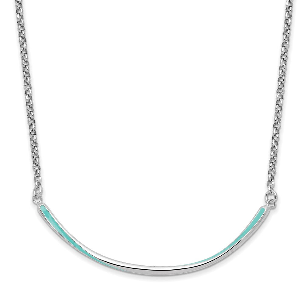 Sterlingsilber Rhodium Pl Aqua Emailliert 1.5 Zoll Verlängerung. Halskette