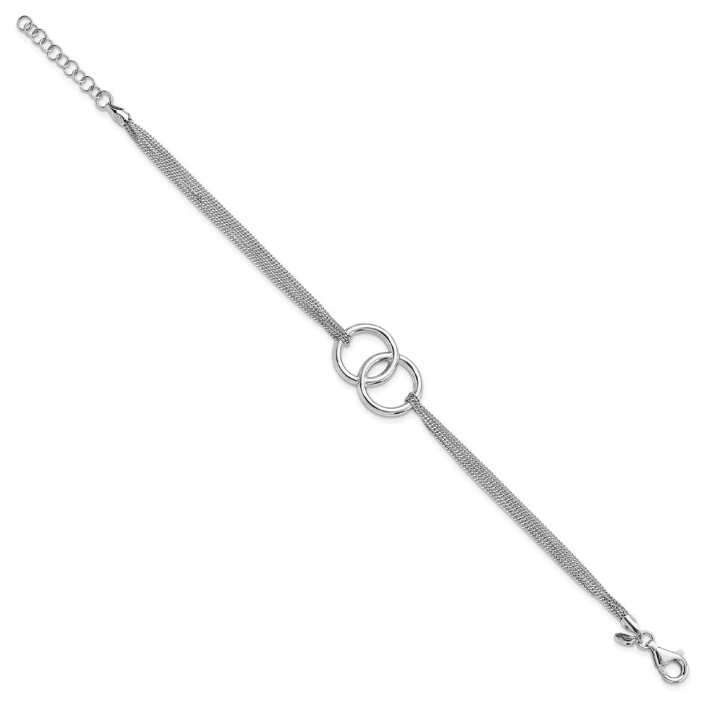 Sterlingsilber Rhodiniert Poliert Multi Strang 1 Zoll Verlängerung Armband