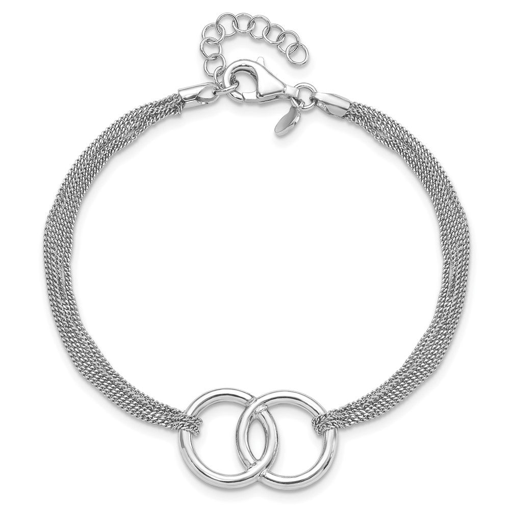 Sterlingsilber Rhodiniert Poliert Multi Strang 1 Zoll Verlängerung Armband