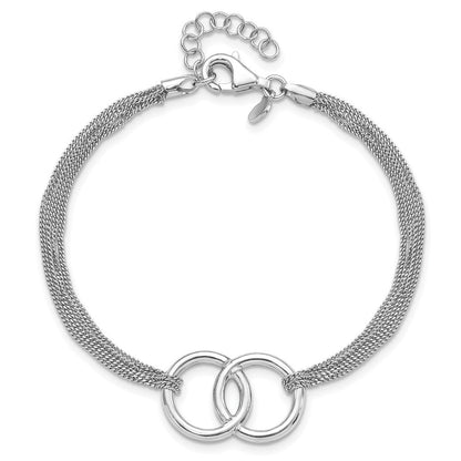 Sterlingsilber Rhodiniert Poliert Multi Strang 1 Zoll Verlängerung Armband