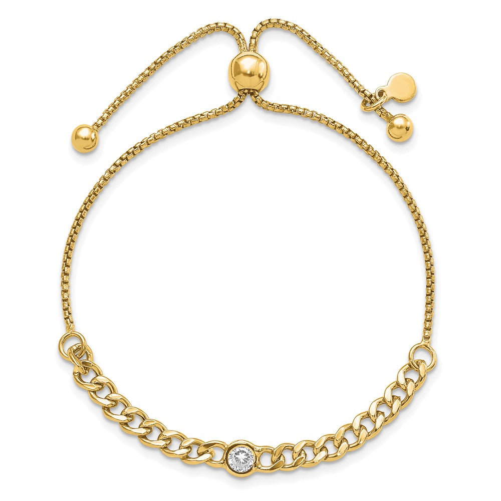 Sterlingsilber Goldfarben Poliert Zirkonia Bolo Armband