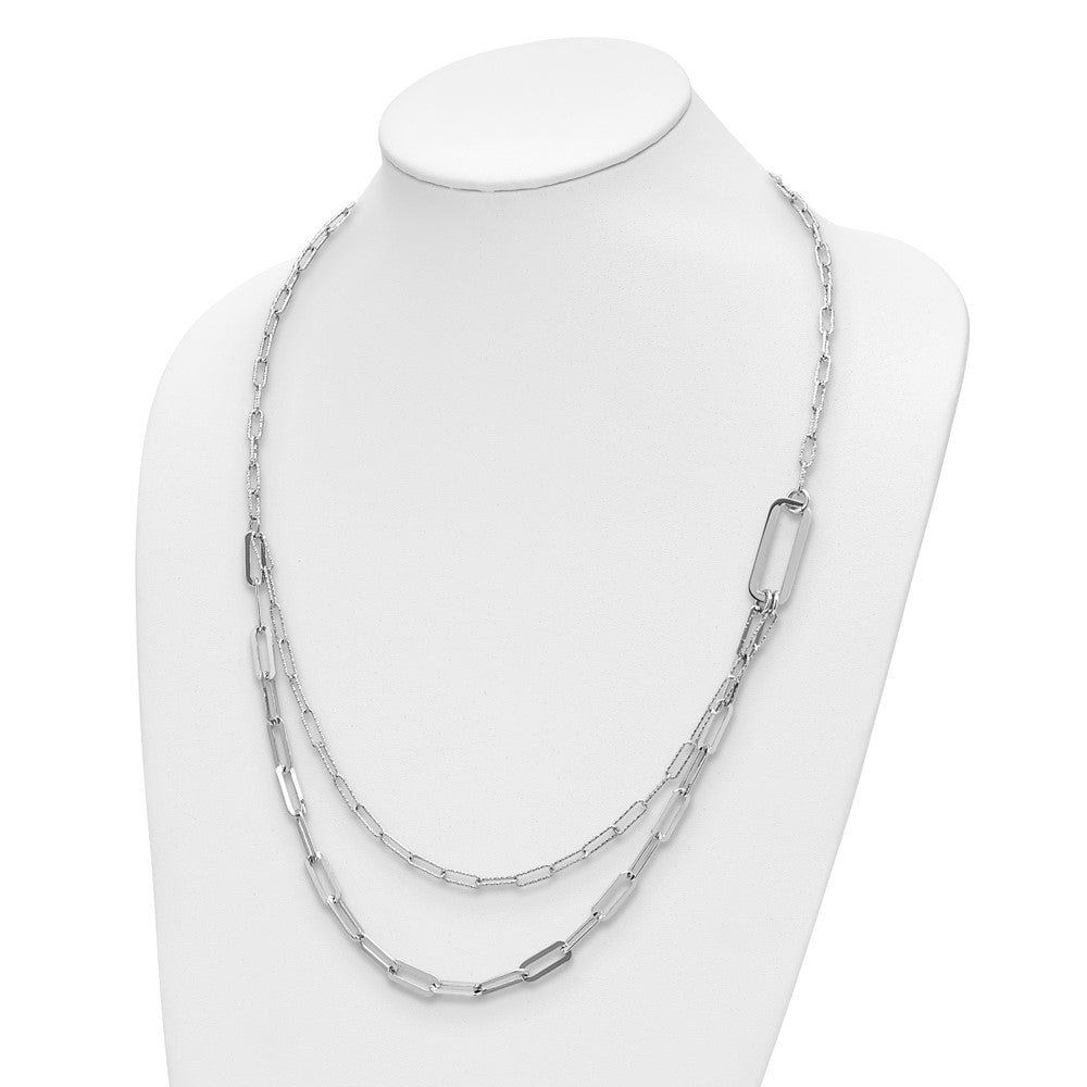 Sterlingsilber Rhodiniert Multi Layer mit 2 Zoll Verlängerung Halskette