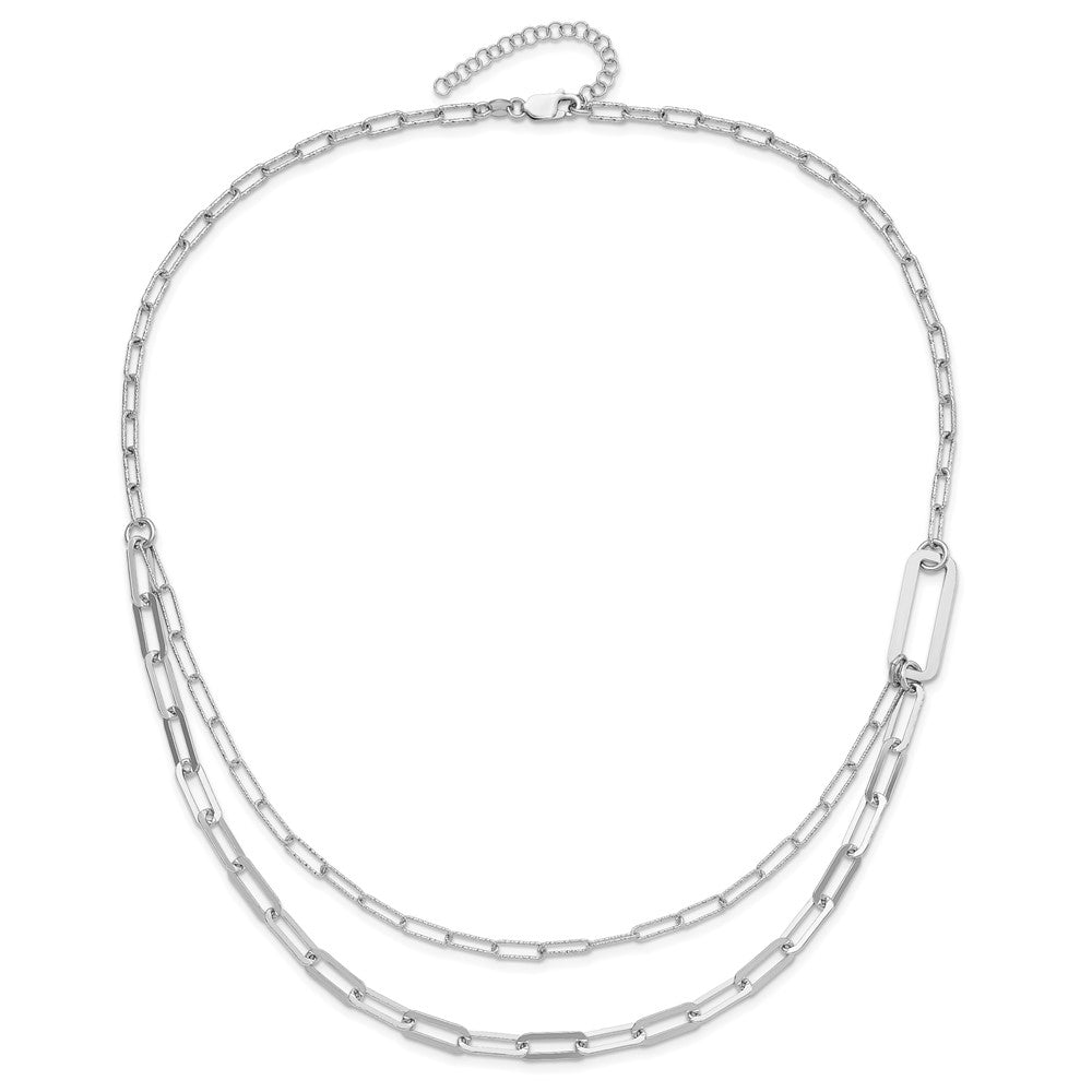Sterlingsilber Rhodiniert Multi Layer mit 2 Zoll Verlängerung Halskette